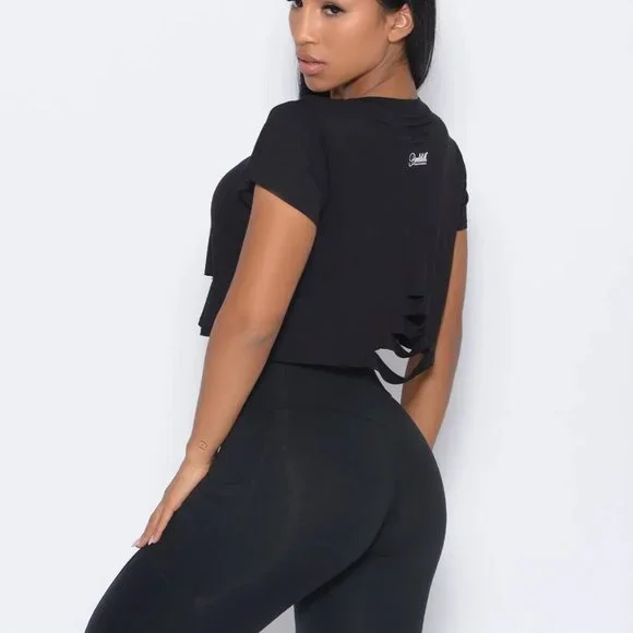 COPY - Bombshell Black Shredded Tshirt Sz S - Picture 5 of 10